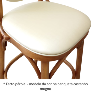 Banqueta Bruna Selva alt esp 60cm estofada facto dunas pérola ...